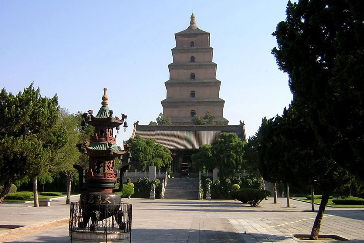 Photo. Giant Wild Goose Pagoda or Big Wild Goose Pagoda. Xi'an. Tour to China.