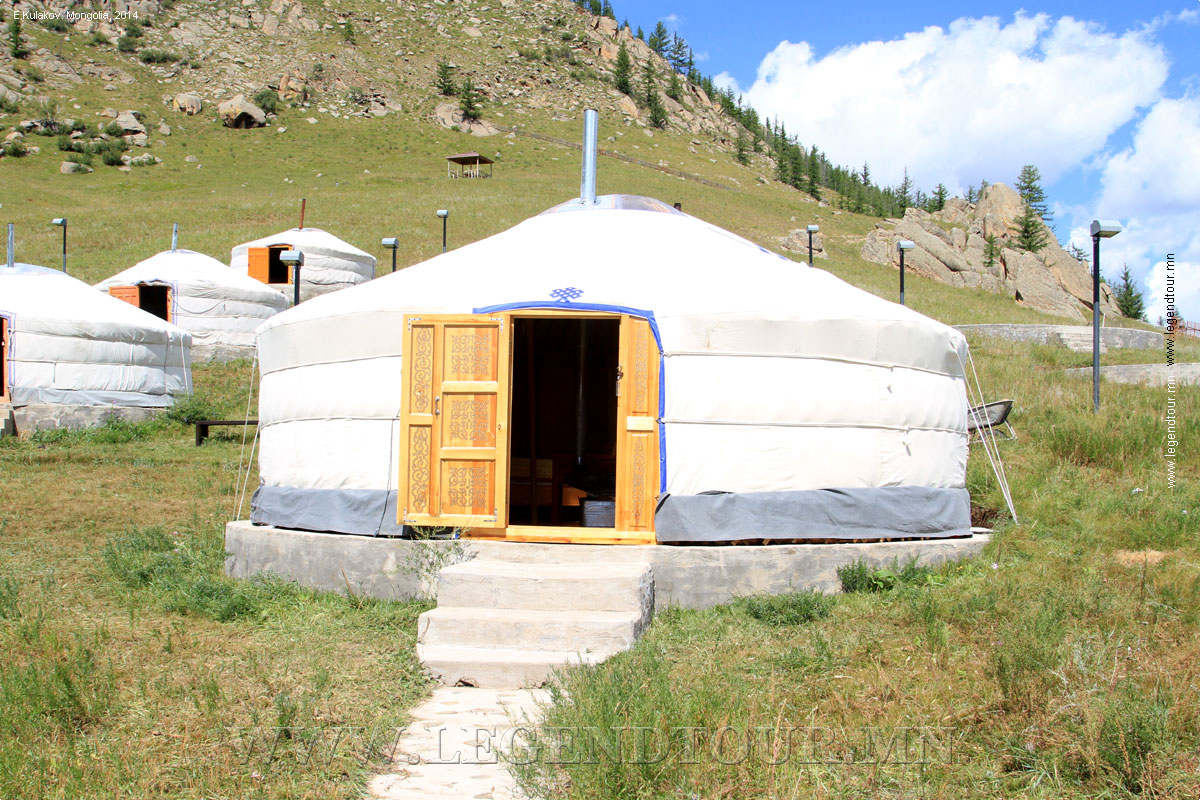 Traditional ger. Heaven Envoy ger camp (Тэнгэрийн элч жуулчны бааз). Gorkhi-Terelj National Park.