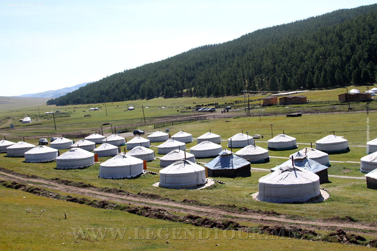 Shiveet Mankhan tourist camp. Tourist camp in Tsenkher hot springs.