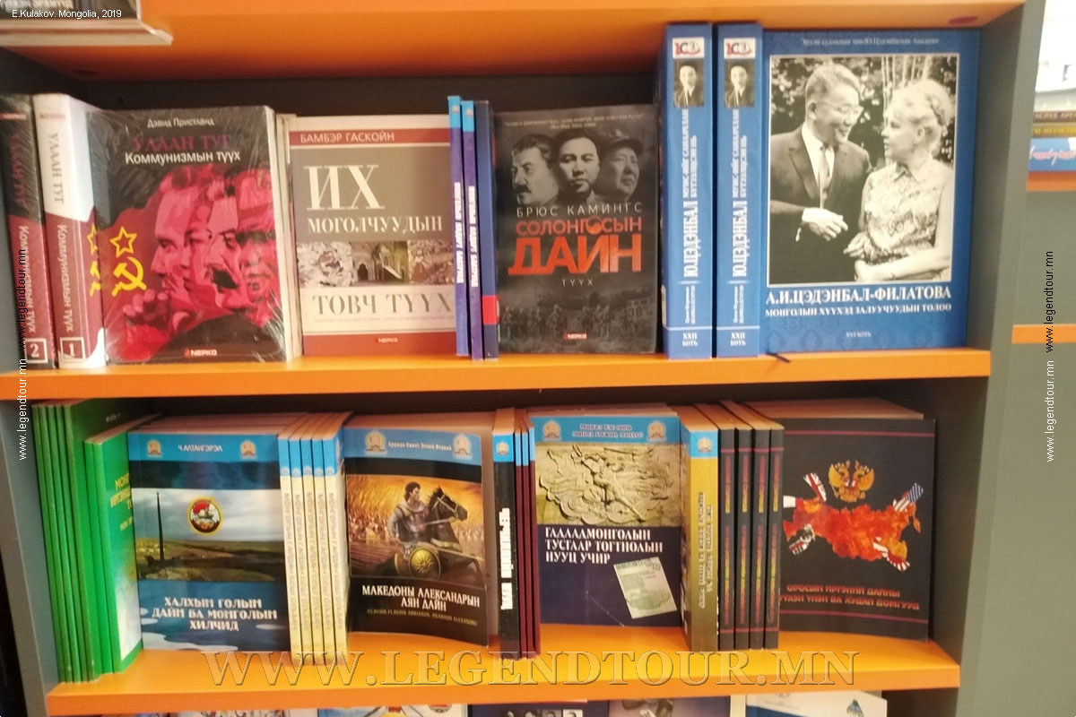 Фотография. Монгольская литература. Книжный магазин.